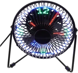 Mini Desktop USB Clock Fan with LED Message and Temperature Display Portable Metal Frame Motor Rotation Quiet Cooling for Office and Home Use Mini Desktop USB Clock Fan with LED Message and Temperature Display Portable Metal Frame Motor Rotation Quiet Cooling for Office and Home Use