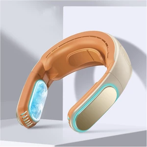 Rechargeable Personal Fan for Neck, USB Wearable Fan for Outdoor, Home, Office, with Neck Brace and 2 Cooling Plate,White (Brown) Rechargeable Personal Fan for Neck, USB Wearable Fan for Outdoor, Home, Office, with Neck Brace and 2 Cooling Plate,White (Brown)