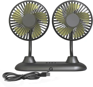 Car Fan Double-head USB 360° Rotation Car Mini Fan, Multifunctional Three-speed Fan for Home and Car, Black Car Fan Double-head USB 360° Rotation Car Mini Fan, Multifunctional Three-speed Fan for Home and Car, Black