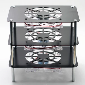 USB Fan Cooling Rack with Aluminum Alloy Panel Bracket for Router Optical Modem TV Box 12cm Silent Fan Heat Sink (3 Layer, Black) USB Fan Cooling Rack with Aluminum Alloy Panel Bracket for Router Optical Modem TV Box 12cm Silent Fan Heat Sink (3 Layer, Black)