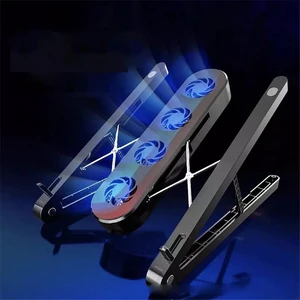 Foldable Laptop and Tablet Cooler Stand with Radiator Fan for Desktop Foldable Laptop and Tablet Cooler Stand with Radiator Fan for Desktop