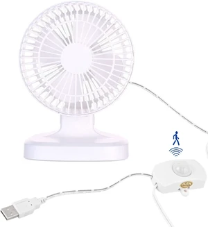 Kiven USB Desk Fan with Motion Sensor,6INCH Mini Fan,Adjustable Desktop Table Cooling Fan in Single Button,Rotation Strong Wind,Quiet Personal Mini Fan for Home Desktop Office Travel(White) Kiven USB Desk Fan with Motion Sensor,6INCH Mini Fan,Adjustable Desktop Table Cooling Fan in Single Button,Rotation Strong Wind,Quiet Personal Mini Fan for Home Desktop Office Travel(White)