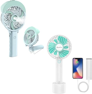 Portable Misting Fan + Portable Handheld & Desk Fan with Power Bank Portable Misting Fan + Portable Handheld & Desk Fan with Power Bank