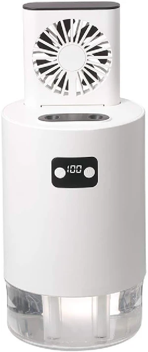 Dual spray Humidifier Water-Cooled Fan,30°Free adjustment,1L Water,4000Ah Battery,Multi-Purpose,USB Rechargeable,3 Speeds,For Bedroom,office,hotel(White) Dual spray Humidifier Water-Cooled Fan,30°Free adjustment,1L Water,4000Ah Battery,Multi-Purpose,USB Rechargeable,3 Speeds,For Bedroom,office,hotel(White)