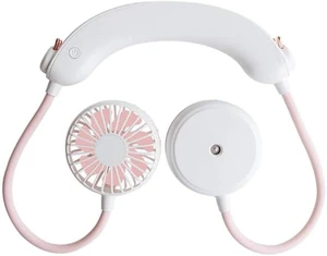 Neck Fan, USB Rechargeable Portable Personal Cooling And Humidifying Spray Fan, 360° Rotation Wind Speed Adjustable Desktop Fan,White Neck Fan, USB Rechargeable Portable Personal Cooling And Humidifying Spray Fan, 360° Rotation Wind Speed Adjustable Desktop Fan,White