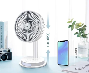 Small Desktop Ultra-Quiet Portable, 3-Speed Personal Handheld 2400mah, USB Rechargeable Wind Cooling Office, Outdoor Camping Electric Fan (White) Small Desktop Ultra-Quiet Portable, 3-Speed Personal Handheld 2400mah, USB Rechargeable Wind Cooling Office, Outdoor Camping Electric Fan (White)
