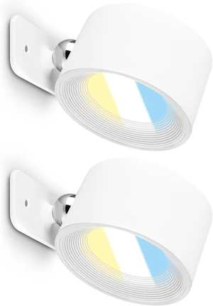 BRILONER - Set of 2 Wall Lights without Power Connection with Battery, Magnetically Removable, 360 Degree Rotation, Dimmable, CCT, Wall Light, Indoor Wall Lamp, Bed Lamp, Reading Lamp, 9 x 7.5 x 4 cm BRILONER - Set of 2 Wall Lights without Power Connection with Battery, Magnetically Removable, 360 Degree Rotation, Dimmable, CCT, Wall Light, Indoor Wall Lamp, Bed Lamp, Reading Lamp, 9 x 7.5 x 4 cm