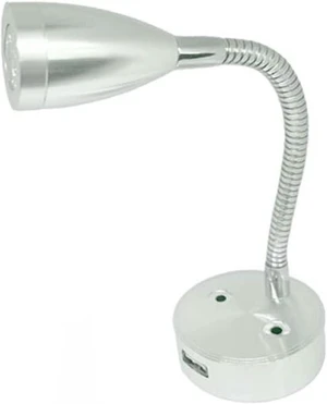 Wall Lamps Reading Light Smart Touch Dimmable Flexible Gooseneck Wall Lamp for Motorhome Yacht Cabin with USB Charger Port (Color : Sliver) (Silver) Wall Lamps Reading Light Smart Touch Dimmable Flexible Gooseneck Wall Lamp for Motorhome Yacht Cabin with USB Charger Port (Color : Sliver) (Silver)