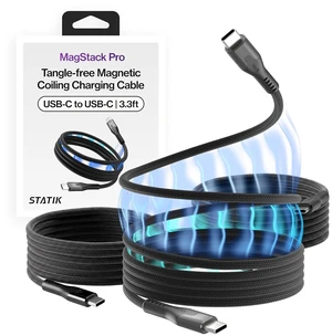 Statik MagStack Pro USB C to USB C Coiling Magnetic Charging Cable,100W Statik MagStack Pro USB C to USB C Coiling Magnetic Charging Cable,100W