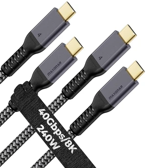 Maxonar 2-Pack 10FT USB4 for Thunderbolt 4 Cable, 40Gbps, 240W, 8K Maxonar 2-Pack 10FT USB4 for Thunderbolt 4 Cable, 40Gbps, 240W, 8K