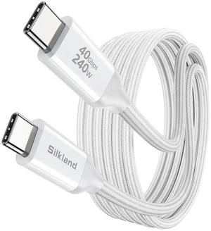 Silkland USB4 for Thunderbolt 4 Cable 10FT/3M, 40Gbps, 240W, 8K/Dual 4K Silkland USB4 for Thunderbolt 4 Cable 10FT/3M, 40Gbps, 240W, 8K/Dual 4K