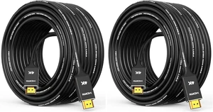 Capshi 4K Long HDMI Cable 50ft/15M, in-Wall CL3 Rated HDMI Cable 2.0 Support (HDR10 8/10bit 18Gbps HDCP2.2 ARC) High Speed HD Shielded Cord Compatible for TV, Laptop, PC, HDTV (Pack of 2) Capshi 4K Long HDMI Cable 50ft/15M, in-Wall CL3 Rated HDMI Cable 2.0 Support (HDR10 8/10bit 18Gbps HDCP2.2 ARC) High Speed HD Shielded Cord Compatible for TV, Laptop, PC, HDTV (Pack of 2)