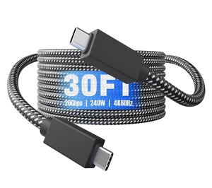 USB C to USB C Cable 30Ft, 240W Fast Charging, 20Gbps Data, 4K 60Hz Video USB C to USB C Cable 30Ft, 240W Fast Charging, 20Gbps Data, 4K 60Hz Video