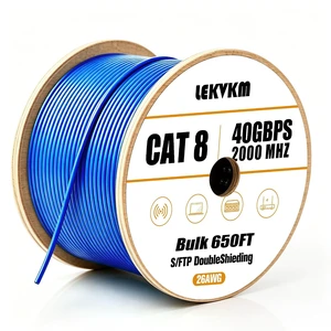 Cat8 Ethernet Cable Bulk, Blue, 650 ft Cat8 Ethernet Cable Bulk, Blue, 650 ft