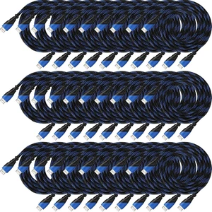 Kanayu 30 Pack 4K Cable Compatible with HDMI Port Electronic Cable for High Speed Transmitting 18Gbps Braided Cord Compatible with Projector,Laptop,Monitor, Television, Computer(Blue,10 ft) Kanayu 30 Pack 4K Cable Compatible with HDMI Port Electronic Cable for High Speed Transmitting 18Gbps Braided Cord Compatible with Projector,Laptop,Monitor, Television, Computer(Blue,10 ft)