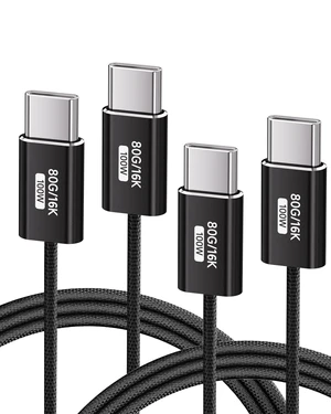 Black,3.3FT 2Pack USB C Cable,USBC 80Gbps Data Transfer Compatible with Thunderbolt 5/4/3,Slim Connector,100W Fast Charging,16K/8K/4K HD Video Cord for Monitor,MacBook,iPhone 17/16,Docking. Black,3.3FT 2Pack USB C Cable,USBC 80Gbps Data Transfer Compatible with Thunderbolt 5/4/3,Slim Connector,100W Fast Charging,16K/8K/4K HD Video Cord for Monitor,MacBook,iPhone 17/16,Docking.