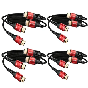 8K HDMI Cable 3FT 8Pack, 48Gbps HDMI 2.1 Cord, Red Aluminum Braided 8K HDMI Cable 3FT 8Pack, 48Gbps HDMI 2.1 Cord, Red Aluminum Braided