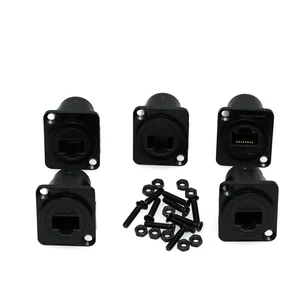 RJ45 Panel Type Adapter D-Type Module Category 6 Network CAT6 Gigabit Butt Straight RJ45 Network Cable for Multimedia Signal Transmission (D-CAT6, 5PCS Black) RJ45 Panel Type Adapter D-Type Module Category 6 Network CAT6 Gigabit Butt Straight RJ45 Network Cable for Multimedia Signal Transmission (D-CAT6, 5PCS Black)