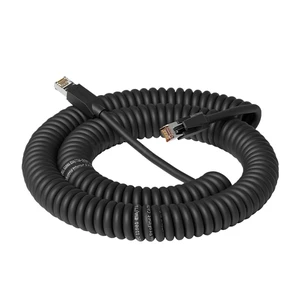 Industrial 8Pin RJ45 Network Cable Retractable Spiral Wire to Cat6A Gigabit Towing Chain Double Shielded Spring Line(B,2m) Industrial 8Pin RJ45 Network Cable Retractable Spiral Wire to Cat6A Gigabit Towing Chain Double Shielded Spring Line(B,2m)