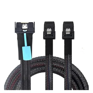 PCI-E 5.0 Cool Edge IO MCIO 8X 74Pin to 2X 36Pin S-AS SFF-8087 Extension Data and Cord Cable(1M) PCI-E 5.0 Cool Edge IO MCIO 8X 74Pin to 2X 36Pin S-AS SFF-8087 Extension Data and Cord Cable(1M)