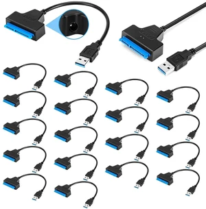 20 Pack USB to SATA Adapter Cable USB 3.0 Hard Drive Adapter for SSD HDD 20 Pack USB to SATA Adapter Cable USB 3.0 Hard Drive Adapter for SSD HDD