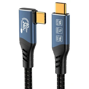 PremiumCord USB4 Version 2 Connection Cable, Thunderbolt 4, 16K @ 60Hz, Data Cable UltraSpeed up to 80 Gbit/s, E-Marker, Curved USB Type C Plug, Quick Charge up to 240 W, Colour Blue, Length 1.5 m PremiumCord USB4 Version 2 Connection Cable, Thunderbolt 4, 16K @ 60Hz, Data Cable UltraSpeed up to 80 Gbit/s, E-Marker, Curved USB Type C Plug, Quick Charge up to 240 W, Colour Blue, Length 1.5 m