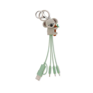 Legami - Koala Theme Multiple Link Up Charging Cable with Keyring, 4 USB Charging Cables, Type-C Micro-USB, Lightning Cable with USB Type C Adapter, TPE Coated Cable Legami - Koala Theme Multiple Link Up Charging Cable with Keyring, 4 USB Charging Cables, Type-C Micro-USB, Lightning Cable with USB Type C Adapter, TPE Coated Cable