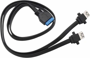 Dual USB 3.0 Female to 20 Pin Header Motherboard Adapter Cable 2 USB Screw Panel Mount Motherboard Flat Cable Cord 30/50/65/80cm (Size : 0.65m, Color : Black) Dual USB 3.0 Female to 20 Pin Header Motherboard Adapter Cable 2 USB Screw Panel Mount Motherboard Flat Cable Cord 30/50/65/80cm (Size : 0.65m, Color : Black)