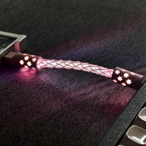 Custom USB C Keyboard Cable with RGB Lighting for 8KHz Magnetic Keyboard, Single Crystal Copper Braided Charging Cable USB C to Type C, Led Light Up Charger Cord CNC Aviation Connector Custom USB C Keyboard Cable with RGB Lighting for 8KHz Magnetic Keyboard, Single Crystal Copper Braided Charging Cable USB C to Type C, Led Light Up Charger Cord CNC Aviation Connector