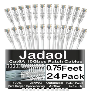 Jadaol Cat6A 0.75ft 24-Pack Patch Cables Jadaol Cat6A 0.75ft 24-Pack Patch Cables