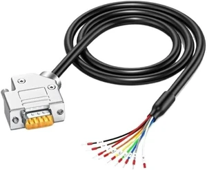 DB9 DB15 DB25 DB37 Plug with Digital Number Terminal Cable 9/15/25/37Pin Single Head Connector 24/26AWG Double Shielded Wire(DB9 Male-24AWG,0.5M) DB9 DB15 DB25 DB37 Plug with Digital Number Terminal Cable 9/15/25/37Pin Single Head Connector 24/26AWG Double Shielded Wire(DB9 Male-24AWG,0.5M)