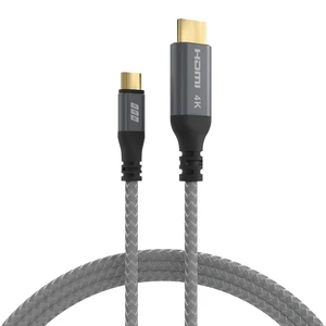EFB-Elektronik USB-C to HDMI Cable 4K @ 30Hz - 1.8 m, UHD Video Transmission, Braided Fabric Jacket, Aluminium Connector, Compatible with Laptops and Smartphones, Packed Without EFB-Elektronik USB-C to HDMI Cable 4K @ 30Hz - 1.8 m, UHD Video Transmission, Braided Fabric Jacket, Aluminium Connector, Compatible with Laptops and Smartphones, Packed Without