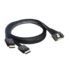PCIe Slimline S/AS SFF-8654 8i to OCuLink SFF-8611 4i Cord Adapter - High-Speed Data Transfer for Storage &(100cm) PCIe Slimline S/AS SFF-8654 8i to OCuLink SFF-8611 4i Cord Adapter - High-Speed Data Transfer for Storage &(100cm)