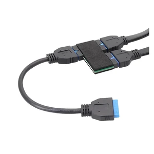 Computer Main Board USB3.0 Expansion Cord 19 Pin Port PCI-e Pin 20 Pins 1 to 2(New Model with chip) Computer Main Board USB3.0 Expansion Cord 19 Pin Port PCI-e Pin 20 Pins 1 to 2(New Model with chip)