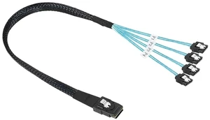 Internal S/AS SFF-8087,SFF8643,SlimSAS SFF8654 Host to Target 4 SATA 3.0 Hard Disk Motherboard Server Data Fanout Cord(1m,SFF-8087 to 4xSATA) Internal S/AS SFF-8087,SFF8643,SlimSAS SFF8654 Host to Target 4 SATA 3.0 Hard Disk Motherboard Server Data Fanout Cord(1m,SFF-8087 to 4xSATA)