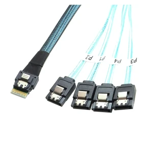 Built-in Slim S/AS 4.0 38P SFF-8654 to 4 S/AS 29Pin SFF-8482 Computer Server Array Disk SATA Cable Hard Data Conversion Cable(0.5m,4X to 4-SATA) Built-in Slim S/AS 4.0 38P SFF-8654 to 4 S/AS 29Pin SFF-8482 Computer Server Array Disk SATA Cable Hard Data Conversion Cable(0.5m,4X to 4-SATA)