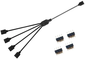 12V 4PIN Sync Motherboard Cable 5V 3Pin ARGB 1 to 2/3/4/5 Ways Extension Line(12V 1 to 4) 12V 4PIN Sync Motherboard Cable 5V 3Pin ARGB 1 to 2/3/4/5 Ways Extension Line(12V 1 to 4)