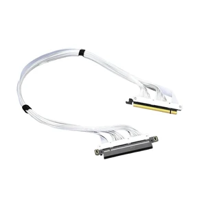 PCIe4.0 Riser Cable GEN4 for GPU Ai Server SMA/*rt Installation High Density Full Connecting Wiring(0.38m,Straight White) PCIe4.0 Riser Cable GEN4 for GPU Ai Server SMA/*rt Installation High Density Full Connecting Wiring(0.38m,Straight White)