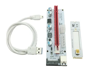 Riser 008S NGFF M.2 PCIE PCI-E 1X 2X 4X 8X 16X USB 3.0 Adapter Card 60cm Data Cable for BTC Mining Bitcoin Miner Antminer Riser 008S NGFF M.2 PCIE PCI-E 1X 2X 4X 8X 16X USB 3.0 Adapter Card 60cm Data Cable for BTC Mining Bitcoin Miner Antminer