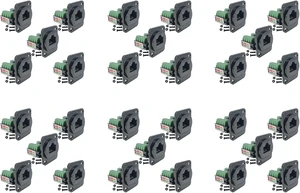 30PCS RJ45 Female Panel Mount Terminal Adapter, D-Type RJ45 8P8C Female to 8pin Terminal 30PCS RJ45 Female Panel Mount Terminal Adapter, D-Type RJ45 8P8C Female to 8pin Terminal