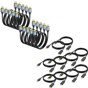 4K HDMI Cable 3FT 10Pack Bundle DisplayPort to HDMI Cable 6 feet 10-Pack Compatible with PC, Monitor, Roku/LG/TV/PS4 PS5/Xbox/Switch/Soundbar and More 4K HDMI Cable 3FT 10Pack Bundle DisplayPort to HDMI Cable 6 feet 10-Pack Compatible with PC, Monitor, Roku/LG/TV/PS4 PS5/Xbox/Switch/Soundbar and More