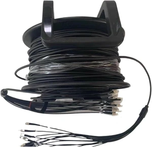 50m 2/4/6/8 Cores Outdoor Armored Fiber Optic Patchcord with PCD235 Reel LC SC FC A SM TPU DVI Waterproof Singlemode Fiber Optic Jumper(SC-SC,4C TPU with Reel) 50m 2/4/6/8 Cores Outdoor Armored Fiber Optic Patchcord with PCD235 Reel LC SC FC A SM TPU DVI Waterproof Singlemode Fiber Optic Jumper(SC-SC,4C TPU with Reel)