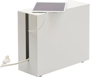 Yamazaki Home Rolling Cable Management Box, Tech Cord Organizer Box, White Yamazaki Home Rolling Cable Management Box, Tech Cord Organizer Box, White