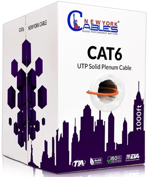 NewYork Cables - CAT6 Plenum (CMP) Cable 1000FT NewYork Cables - CAT6 Plenum (CMP) Cable 1000FT
