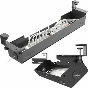 VIVO Black Clamp-On Flip-Open 35 in Cable Management Box, DESK-ACMB35-C VIVO Black Clamp-On Flip-Open 35 in Cable Management Box, DESK-ACMB35-C