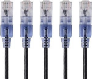 Monoprice 5-Pack SlimRun Cat6A Ethernet Network Patch Cable 10G 2ft- Black Monoprice 5-Pack SlimRun Cat6A Ethernet Network Patch Cable 10G 2ft- Black