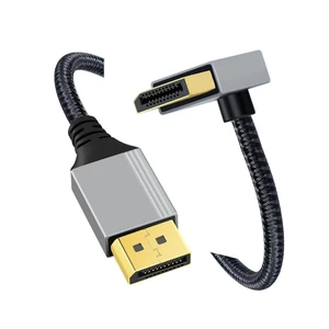 CY Up Angled DisplayPort DP to DP Cable 4K 60hz Cable Silver Sleeve Ultra-HD UHD 90 Degree for Desktop Laptop Monitor Graphics Card (200cm) CY Up Angled DisplayPort DP to DP Cable 4K 60hz Cable Silver Sleeve Ultra-HD UHD 90 Degree for Desktop Laptop Monitor Graphics Card (200cm)