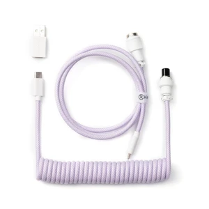 Keychron Custom Coiled Aviator Cable, Light Purple, 5-Pin (GX12) Detachable Metal Connector, USB-C to USB-C with USB-A Adapter, Durable Braided Cable for Mechanical Keyboards, Charging & Data Transfer Keychron Custom Coiled Aviator Cable, Light Purple, 5-Pin (GX12) Detachable Metal Connector, USB-C to USB-C with USB-A Adapter, Durable Braided Cable for Mechanical Keyboards, Charging & Data Transfer