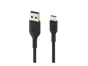 Belkin Boost Charge Braided USB-C Cable (USB-C to USB-A Cable, USB Type-C Cable for Samsung Galaxy S23, S23+, S23 Ultra, Pixel, iPad Pro, Nintendo Switch and More) 3 m, Black Belkin Boost Charge Braided USB-C Cable (USB-C to USB-A Cable, USB Type-C Cable for Samsung Galaxy S23, S23+, S23 Ultra, Pixel, iPad Pro, Nintendo Switch and More) 3 m, Black
