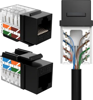 SATMAXIMUM Cat5e 45° Angled Keystone Ethernet Wall Jack Punch Down UTP 45-Degree (Easier Termination Than 90-Degree), RJ45 Slim Profile Speed Termination Black (50) SATMAXIMUM Cat5e 45° Angled Keystone Ethernet Wall Jack Punch Down UTP 45-Degree (Easier Termination Than 90-Degree), RJ45 Slim Profile Speed Termination Black (50)